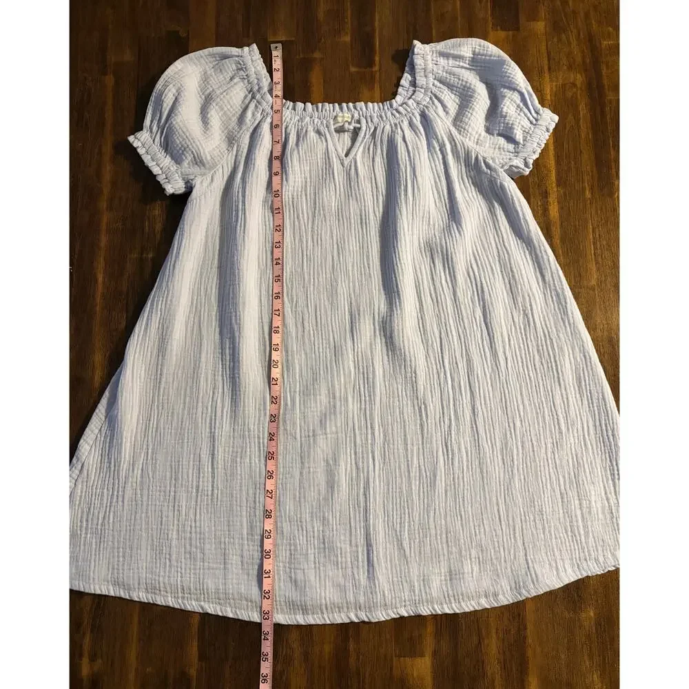 Crewcuts Girls Size 12 Dress 100% Cotton Gauze Puff Sleeve Sundress Beach